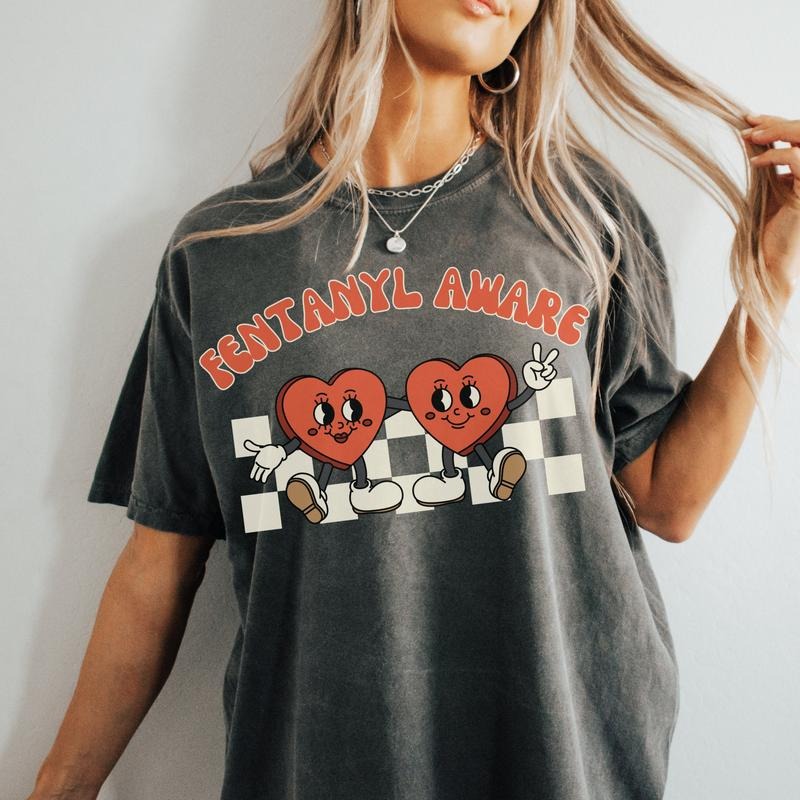 Fentanyl Aware Shirt, Public Health Shirts, Harm Reduction Tee Retro Overdose Awareness T-Shirt, Cute Addiction Recovery Gift