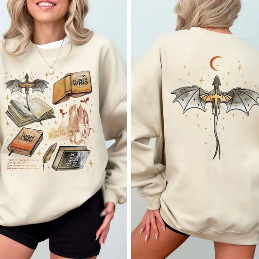 Fourth Wing Series 2 Sides Sweatshirt, Basgiath War Shirt, Onyx Storm Sweatshirt, Fantasy Reader Tee I Will Save Him, Bookish Shirt, Booktok Sweater