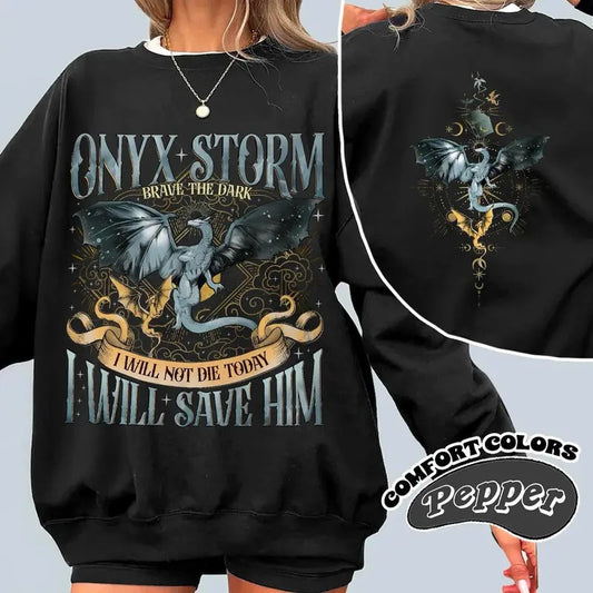 Fourth Wing Series Sweatshirt, Onyx Storm Shirt, Dragon Rider Sweatshirt, Bookish Gift For Book Lover, Fantasy Book Sweater Womenswear