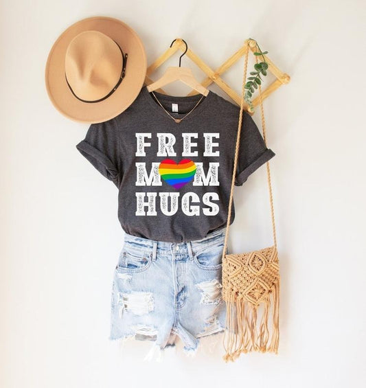 Free Mom Hugs Shirt, Pride Mom Shirt, Gay Pride Shirt, LGBTQ Shirt, Pride Heart Shirt, Lesbian Shirt, LGBTQ Support Tee, Pride Graphic Tees  T-shirt, sweater and Hoodie