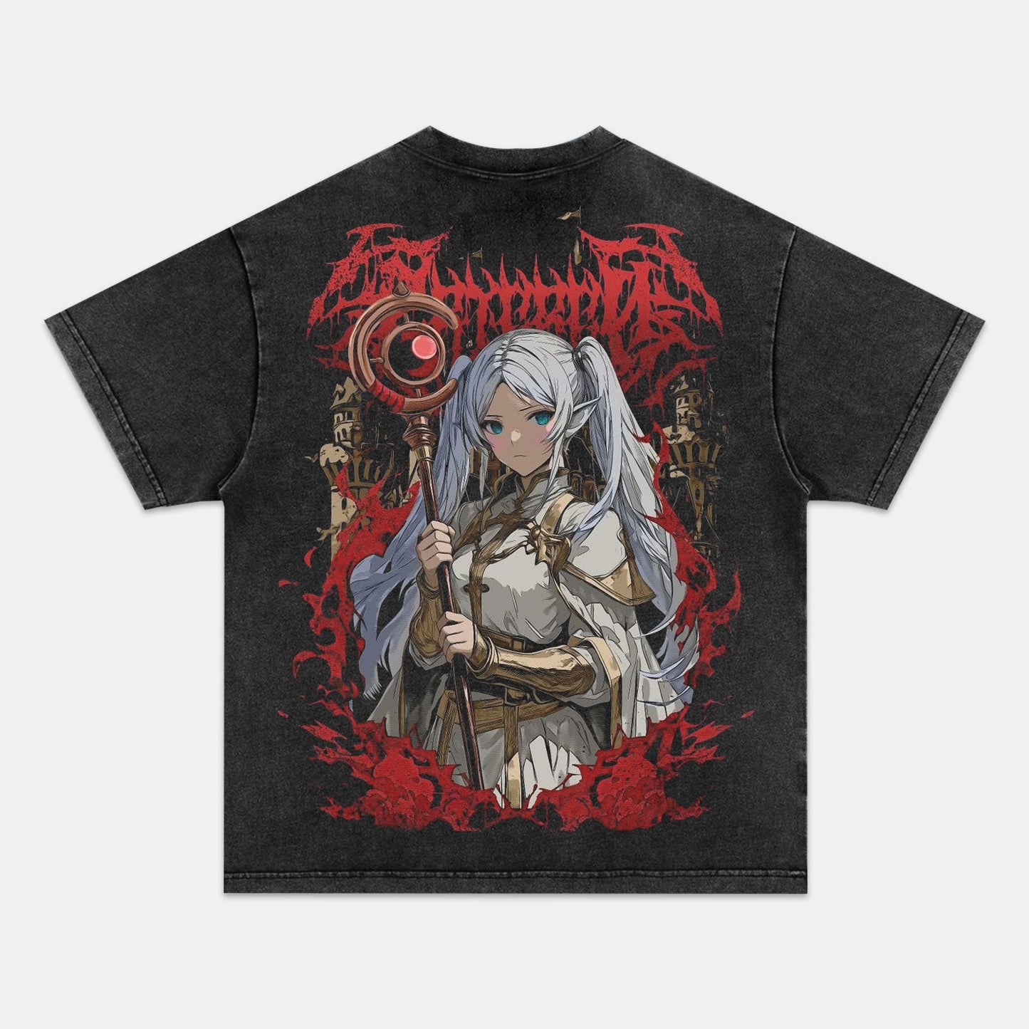 FRIEREN UNISEX ANIME INSPIRED VINTAGE OVERSIZED TEEä¸¨FRIEREN BEYOND JOURNEY'S END-[BACK]
