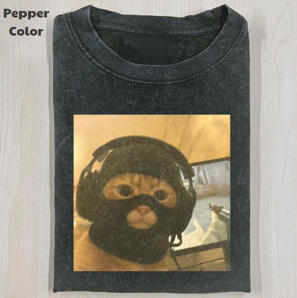 Funny Animal Vintage Graphic Tee, Call of Meowty T-Shirt, Stupid Cat Animal Shirt, Unisex Meme Cringe Funny Shirt, Menswear Womenswear Streetwear Cotton Comfort