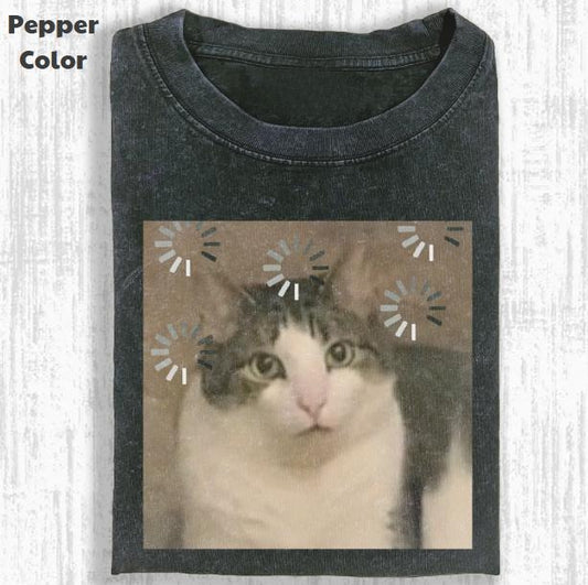 Funny Animal Vintage Graphic Tee, Cat Reload The Brain T-Shirt, Animal Shirt, Unisex Meme Cringe Funny Shirt, Menswear Womenswear Streetwear Cotton Comfort