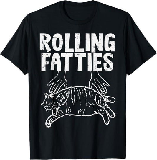 Funny Cat Shirts, Rolling Fatties Cat Funny Fat Kitten Men Women T-Shirt - Menswear Top