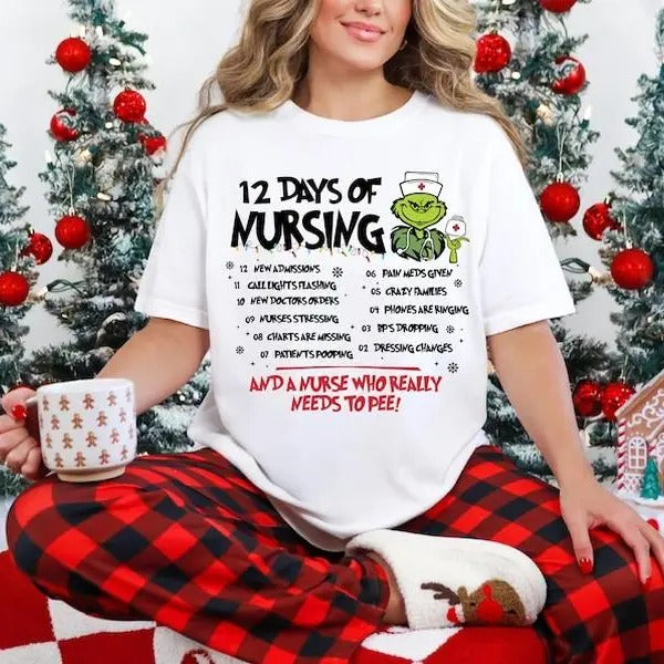 Funny Christmas Nurse Sweatshirt, Nursing Shirt, Christmas Gift For Nurse, Cute Christmas Nurse Shirt, Unisex Shirt, Full Size, Full Color