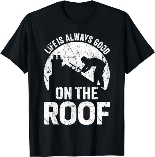 Funny Construction Work Shirts, Roofer Work Construction Working Funny Roofing Contractor T-Shirt Menswear Casual Cotton