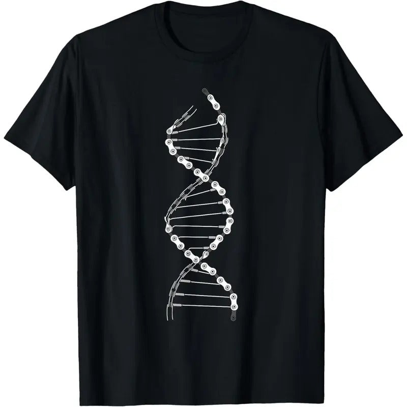 Funny DNA Cycling Bicycle Chain Mountain Bike Lovers Outfit T-Shirt Made in USA