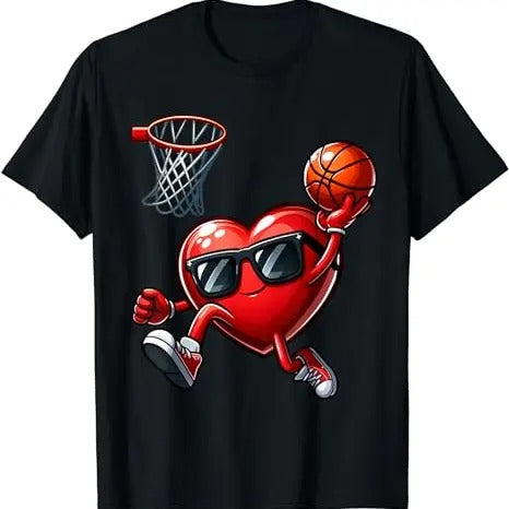 Funny Heart Dunking Basketball Valentines Day Mens, Conversation Heart Shirt, Teacher Valentines Day Shirt, Retro Valentine Shirt, Teacher Life Shirt, Hodie and Sweater, T-Shirt