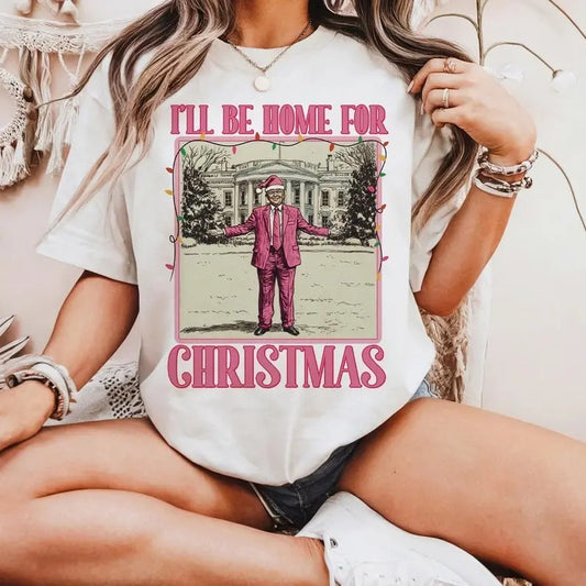 Funny Trump Christmas , I'll be home for Xmas Shirt