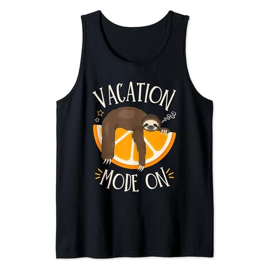 Funny Vacation Tank Top, Vacation Mode On Funny Sloth Mode Activated Tank Top Unisex Casual Classic