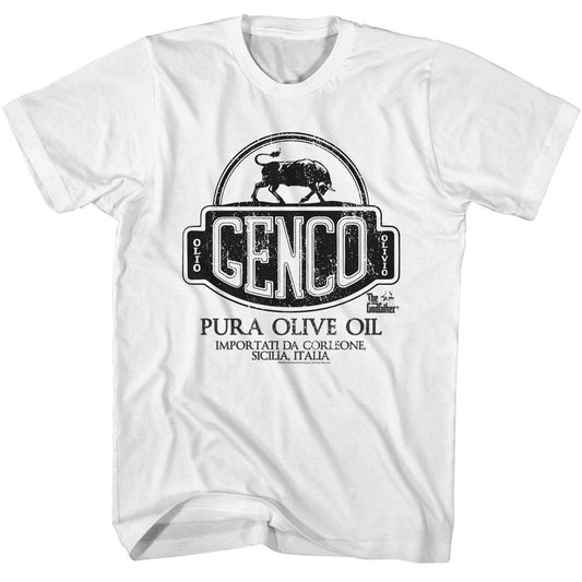 The Godfather - Genco Pura Olive Oil - American Classics - Solid White Adult Short Sleeve T-Shirt