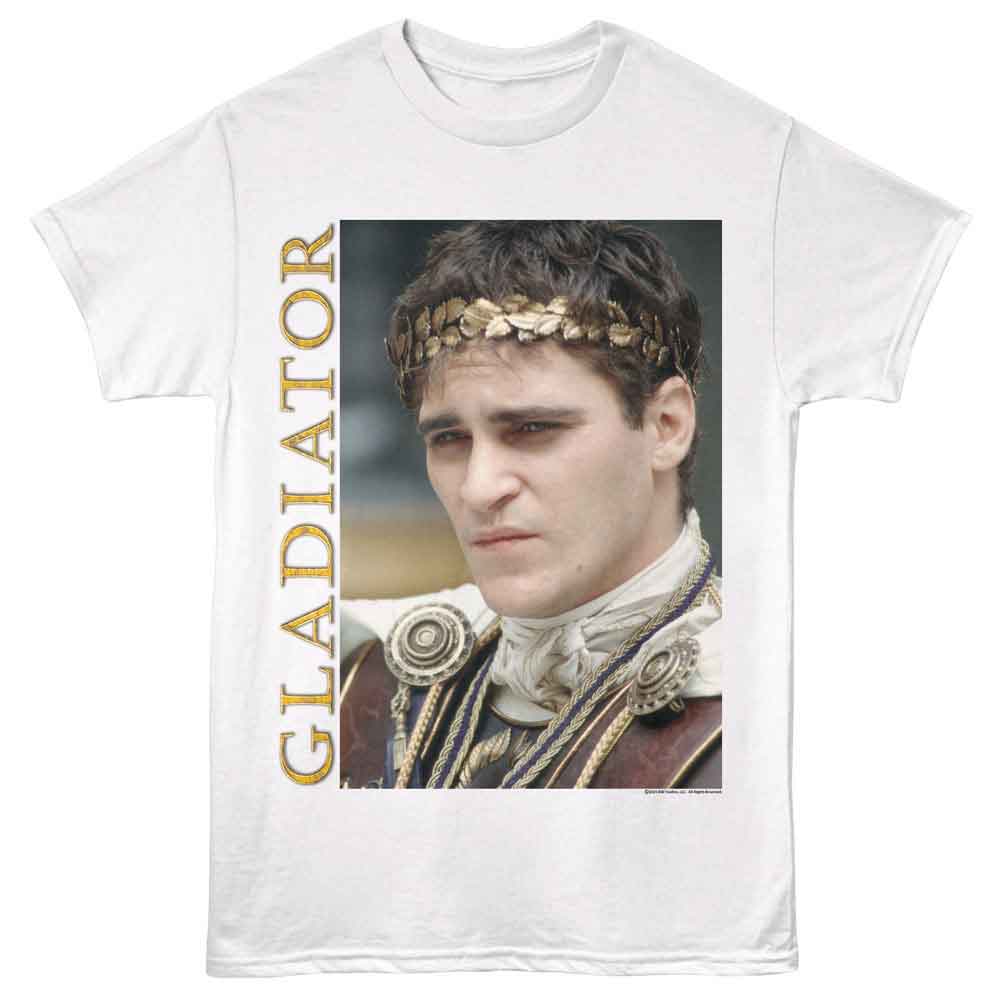 Gladiator - Commodus Portrait - American Classics - White Solid Adult Short Sleeve T-Shirt