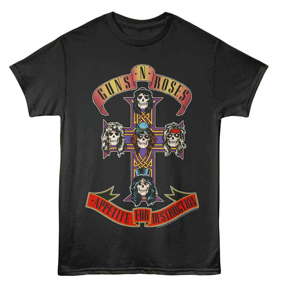 Guns N Roses - Appetite For Destruction - American Classics - Front Print Smoke Solid Adult Short Sleeve T-Shirt