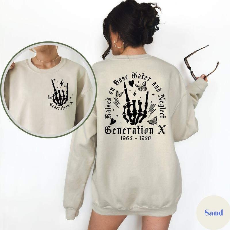 Generation X Shirt, Gen X TShirt, Gen X Colors TShirt, Generation X T-Shirt, Raised on Hose Water and Neglect Shirt Womenswear Cotton Top Cotton Top