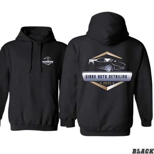 Gibbs Auto Detailing Hoodie - Sleek Automotive Design Featuring a Modern Car Logo, Perfect for Car Enthusiasts and Auto Detailing Professionals, Unisex Hoodies, Casual Workwear, Menswear Tops