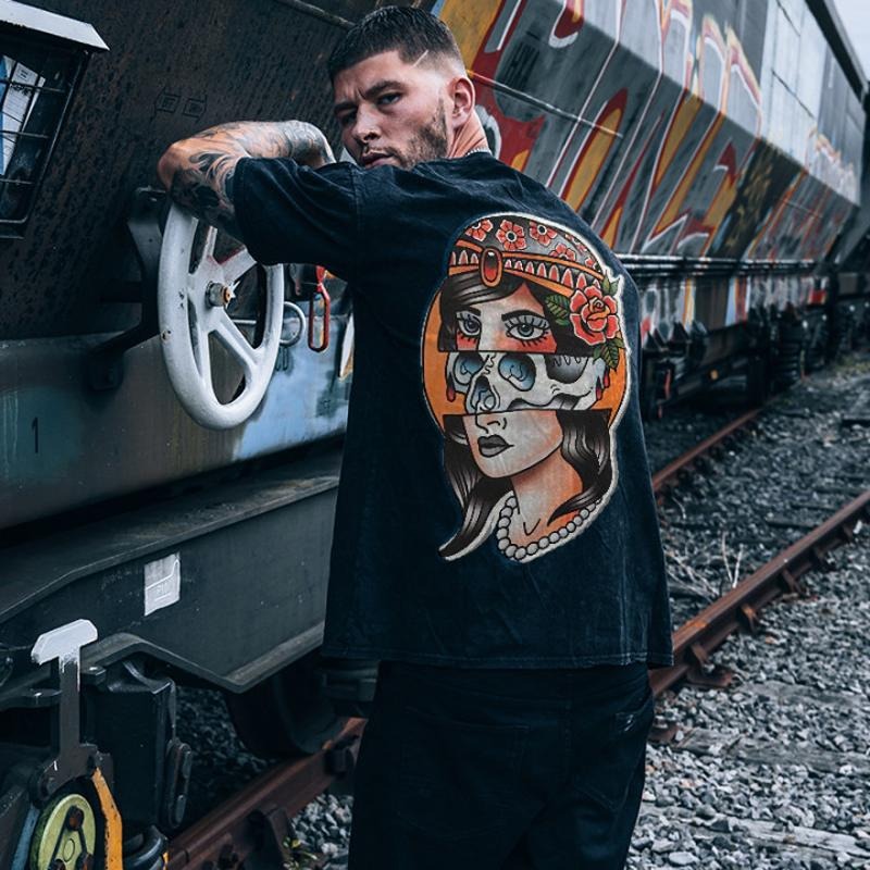 Girl And SK Printed Men's T-shirt - Naughty Clothes Men