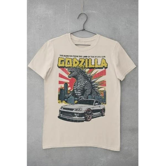 Godzilla and GTR Vintage Unisex Graphic Tee - Retro Unis Menswear Top