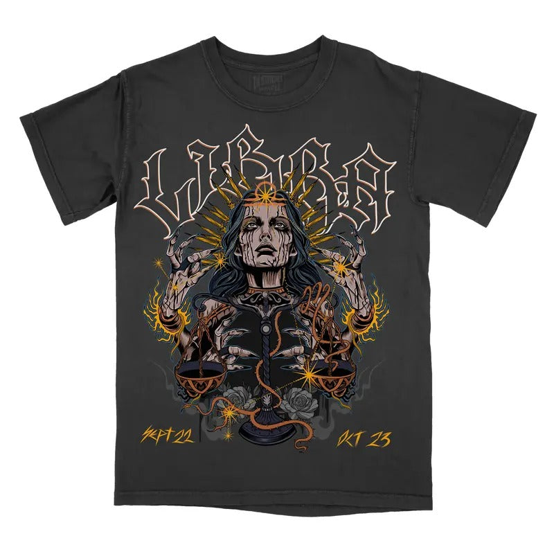 Graphic Tee Libra Zodiac Sign Comfort Colors, Horoscope Shirt, Astrology T-Shirt