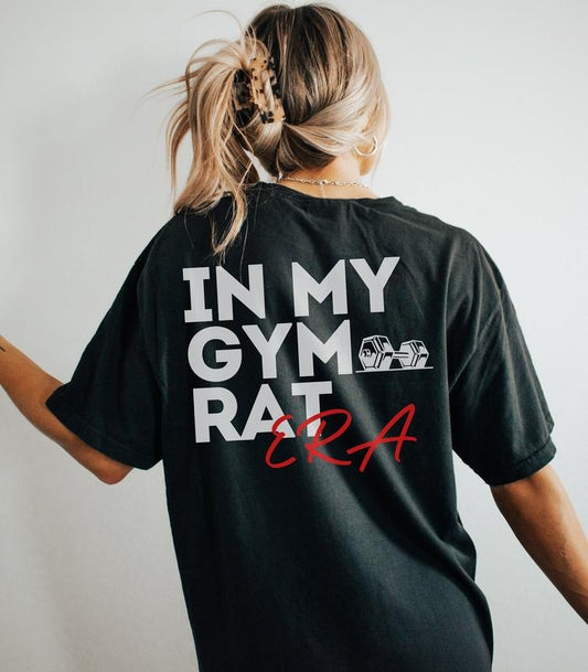Gym Rat Era Funny Oversized Gym Pump Cover Gift For Gym Lover Girlfriend Wife Muscle Mommy Gym Bro Summer Tshirt For Cardio Weightlifting