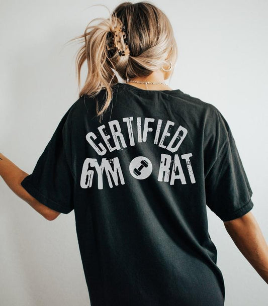 Gym Rat Oversized Workout Tshirt For Weightlifting Bodybuilding Gift For Girlfriend Boyfriend Who Lift Weights Gym Lover