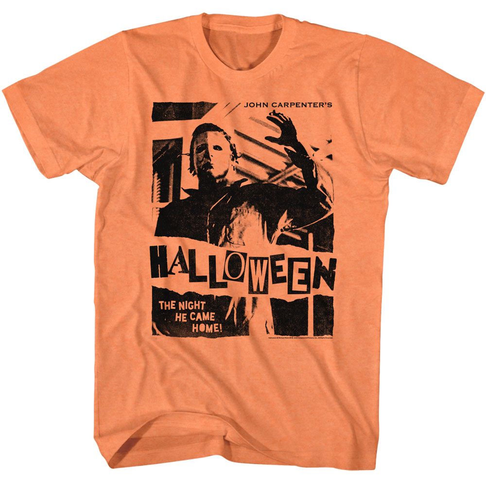 Halloween - Punk Flyer Style - American Classics - Heather Orange Adult Short Sleeve T-Shirt