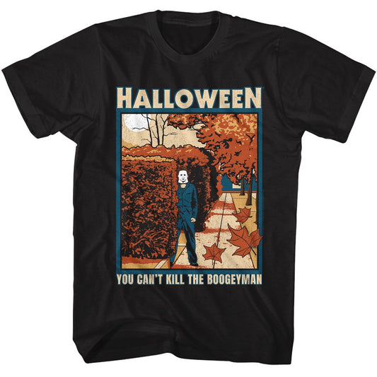 Halloween - Myers Appears - American Classics - Solid Black Adult Short Sleeve T-Shirt