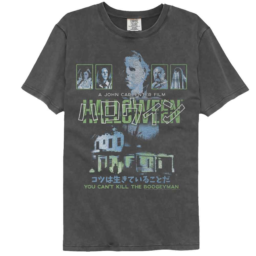 Halloween - Poster Style W Japanese - American Classics - Solid Gray Adult Short Sleeve Comfort Color T-Shirt