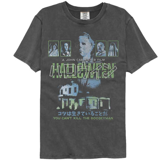 Halloween - Poster Style W Japanese - American Classics - Solid Gray Adult Short Sleeve Comfort Color T-Shirt