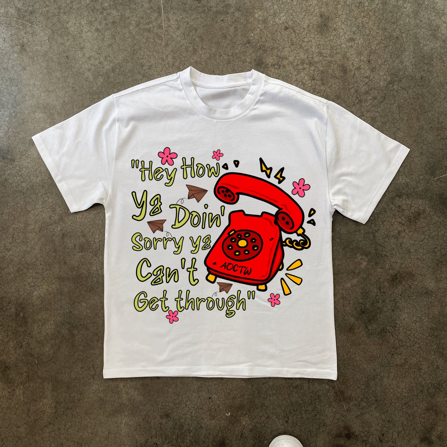 'HEY HOW YOU DOIN' HEAVYWEIGHT WHITE T-SHIRT
