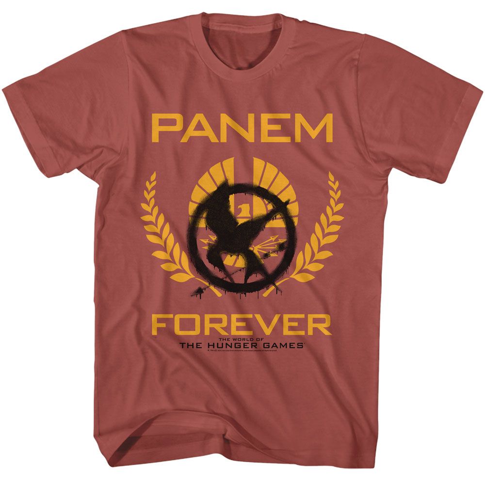 Hunger Games - Mockingjay Graffiti - American Classics - Solid Red Adult Short Sleeve T-Shirt