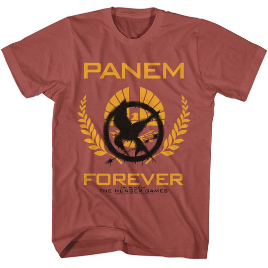 Hunger Games - Mockingjay Graffiti - American Classics - Solid Red Adult Short Sleeve T-Shirt