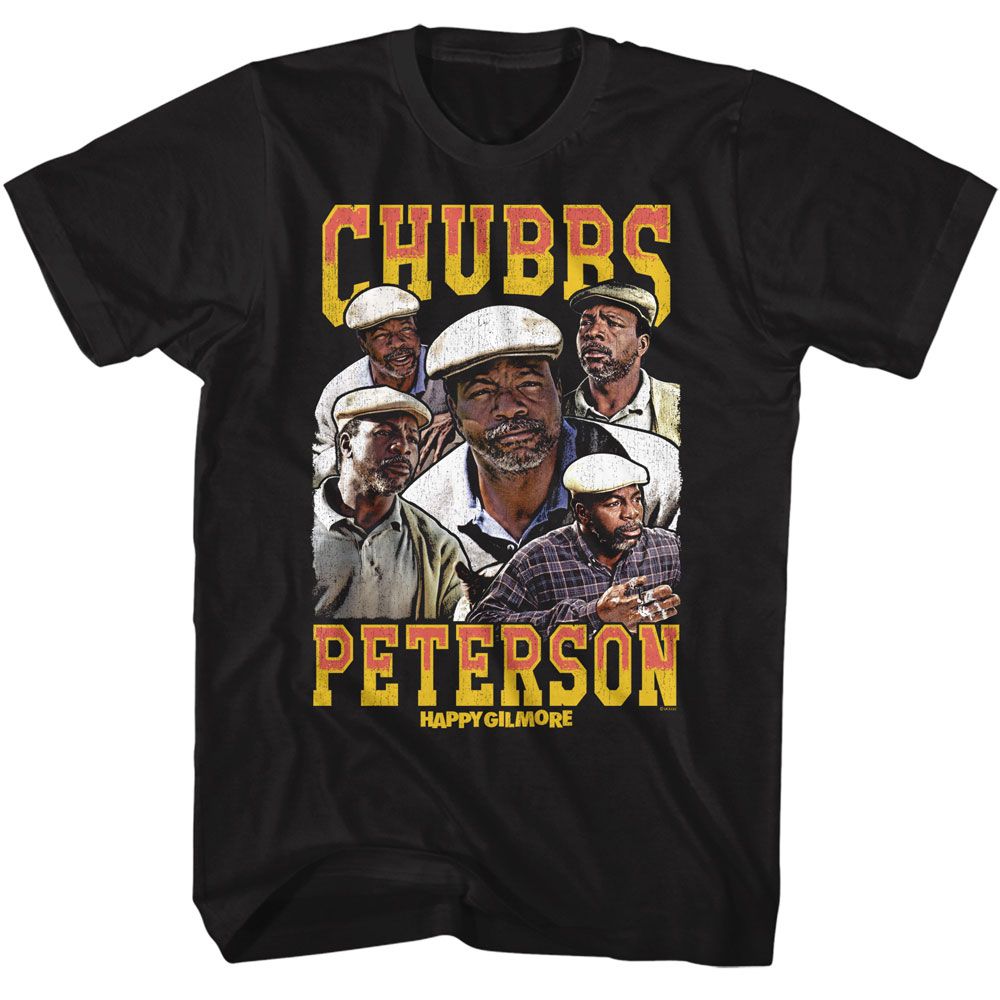 Happy Gilmore - Chubbs Peterson - American Classics - Solid Black Adult Short Sleeve T-Shirt