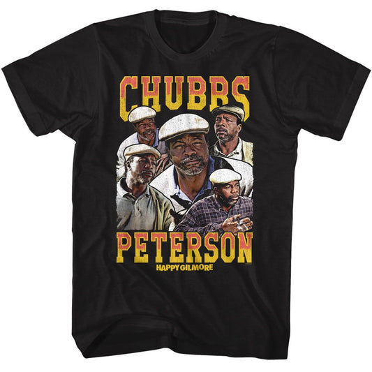 Happy Gilmore - Chubbs Peterson - American Classics - Solid Black Adult Short Sleeve T-Shirt