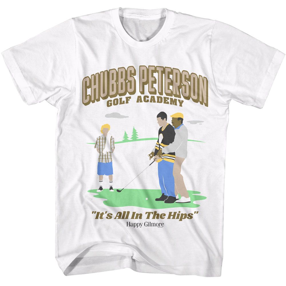 Happy Gilmore - Chubbs Golf Academy - American Classics - Solid White Adult Short Sleeve T-Shirt
