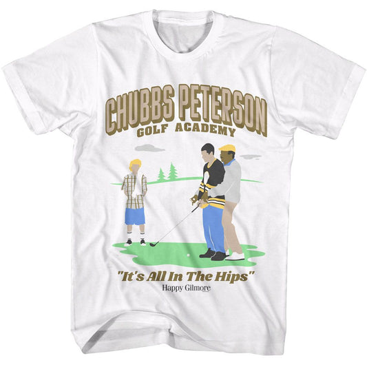 Happy Gilmore - Chubbs Golf Academy - American Classics - Solid White Adult Short Sleeve T-Shirt