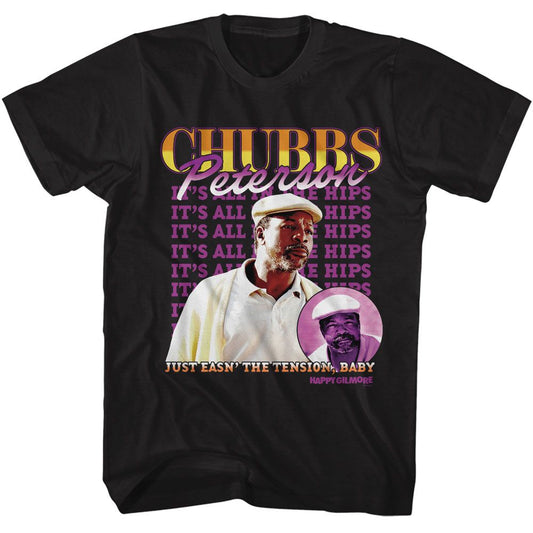 Happy Gilmore - Easn The Tension - American Classics - Solid Black Adult Short Sleeve T-Shirt