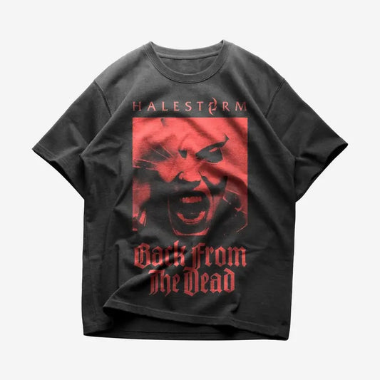 Halestorm T-Shirt - Premium Cotton - Back From The Dead Logo - Perfect for Rock Fans - Limited Edition Fabric Menswear