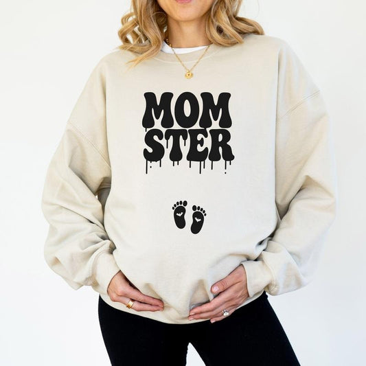 Halloween Maternity Sweashirt for Pregnancy Announcement, Maternity Tshirt Halloween Fall Pregnancy, Momster Shirt for Mom to Be Halloween