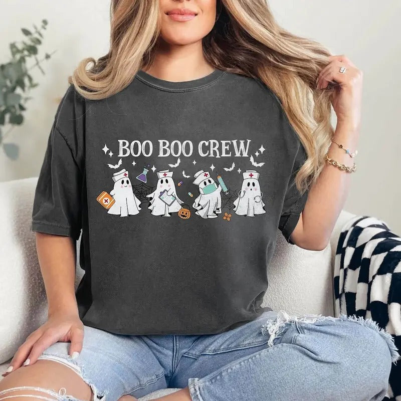 Halloween Nurse Shirt, Boo Boo Crew Shirt, Halloween Nursing Shirt, Funny Halloween T-Shirt, Cute Nurse Sweater, Ghost Nurse Tees