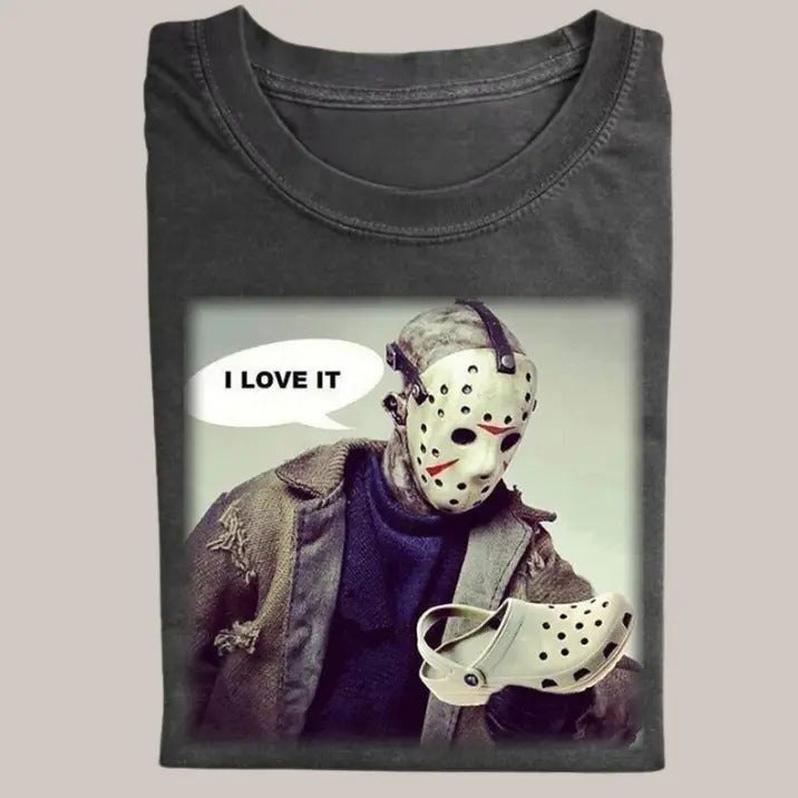 Halloween Vintage Tees, Jason I Love It T-Shirt, Horror Movie Shirt, Unisex Funny Halloween Shirt Menswear Womenswear Streetwear