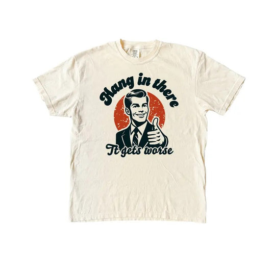 Hang In There Retro T Shirt, Funny  Vintage Comfort Colors T-Shirt