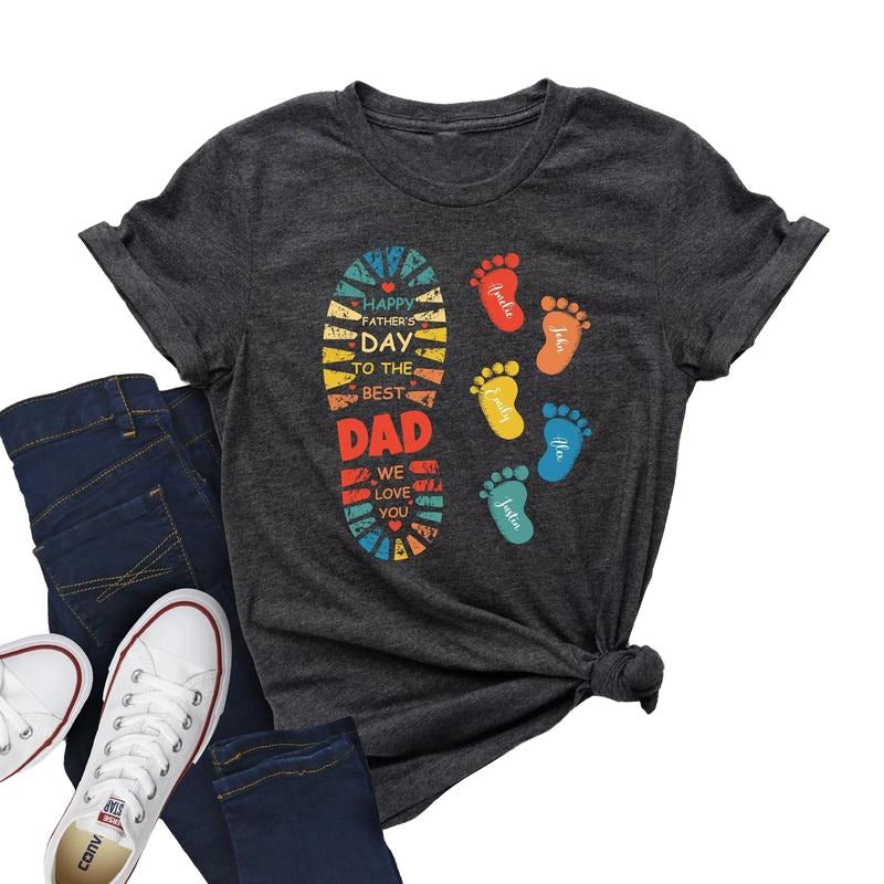 Happy Father's Day To The Best Dad Shirt, Custom Father's Day Shirt, We Love You Dad Tee, New Dad Announcement Shirt, Custom Kids Name Shirt