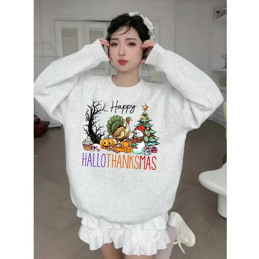 Happy Hallothanksmas Shirt, Happy Halloween Thanksgiving Christmas Shirt, Holiday Season Shirt, Funny Halloween Gift, Fall Shirt, Autumn Tee