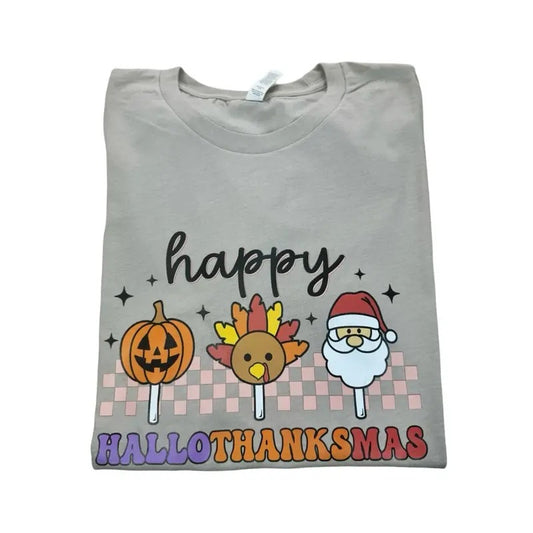Happy Hallothanksmas Womens Graphic T-shirt halloween shirt