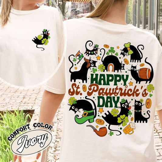 Happy St Patrick's Day Cat,Cats St Patricks Day Shirt,St Patricks Day And Cat Shirt,Funny St Patricks Day Cat Lover Shirt,Gift For Cat Lover