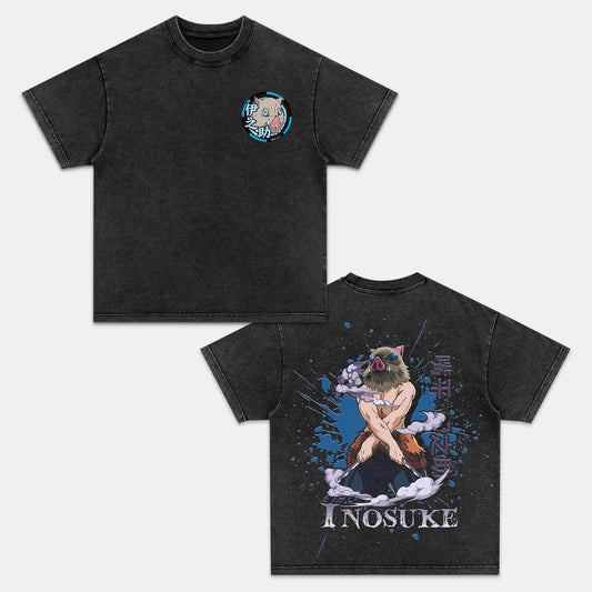 HASHIBIRA INOSUKE UNISEX ANIME INSPIRED VINTAGE T-SHIRTä¸¨DEMON SLAYER-[DS] Style001