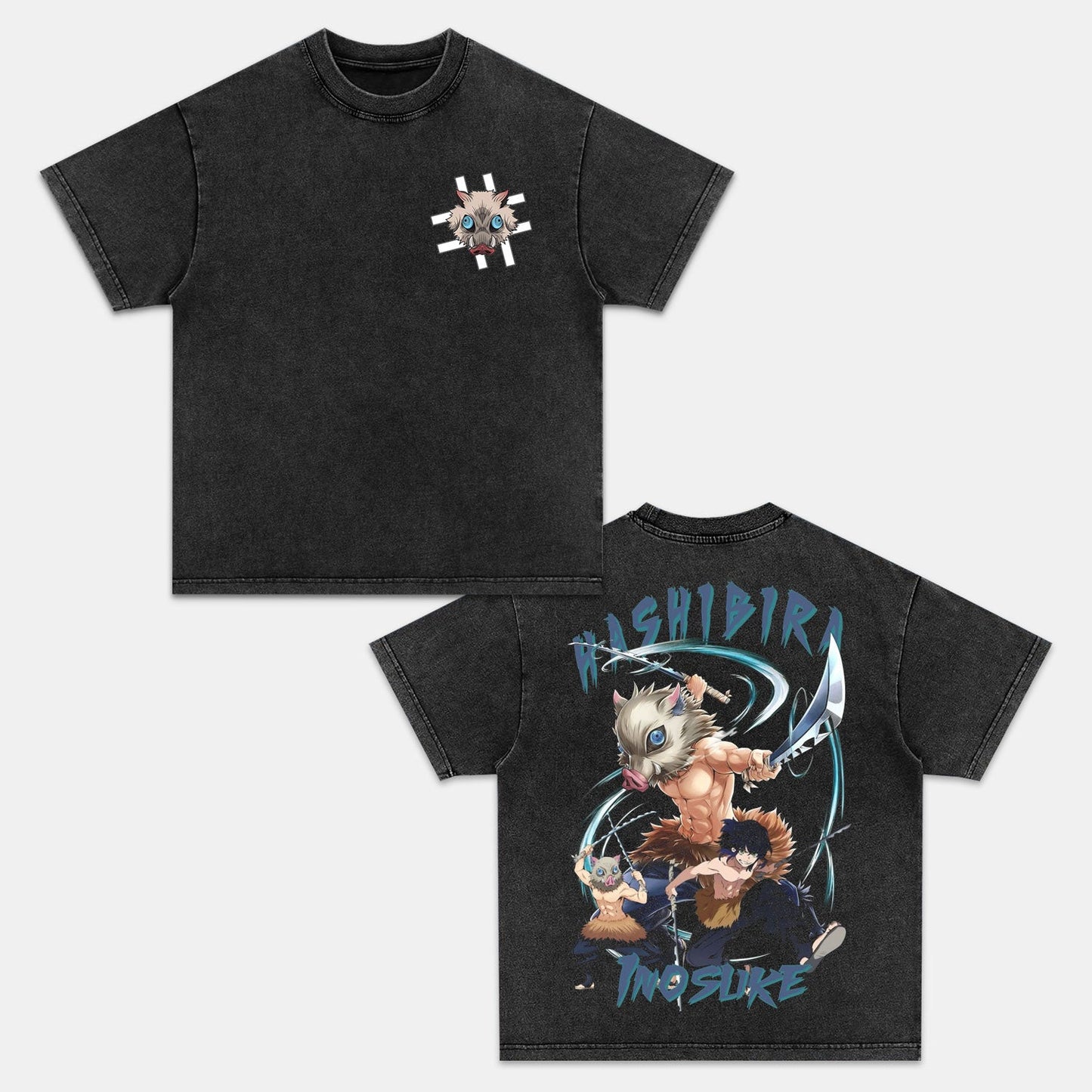 HASHIBIRA INOSUKE UNISEX ANIME INSPIRED VINTAGE T-SHIRTä¸¨DEMON SLAYER-[DS]