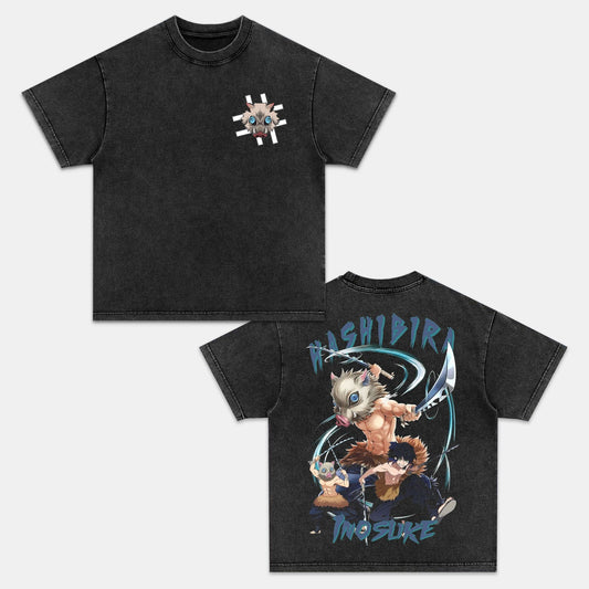 HASHIBIRA INOSUKE UNISEX ANIME INSPIRED VINTAGE T-SHIRTä¸¨DEMON SLAYER-[DS]