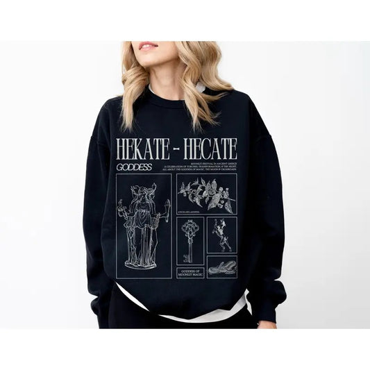 Hecate Sweatshirt Goddess of Magic Hekate Maiden Mother Crone Greek Mythology Sweater Greek Goddess Athena Hades Hecate Shirt Dark Goddess