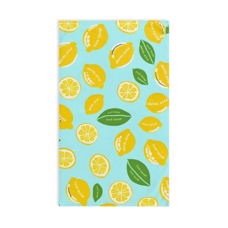 Home Decor  Subtle F*ck Trump Lemon Hand Towel Funny Political Home Decor  Lemon Kitchen Towel  Home Humor  Sarcastic Liberal Gift